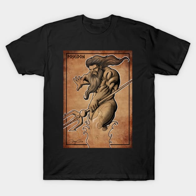 Poseidon T-Shirt by JayGeeArt